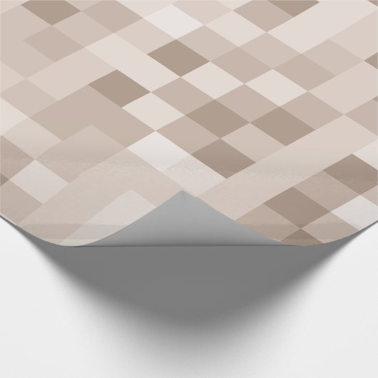 Braune Pixel Geschenkpapier (Ecke)