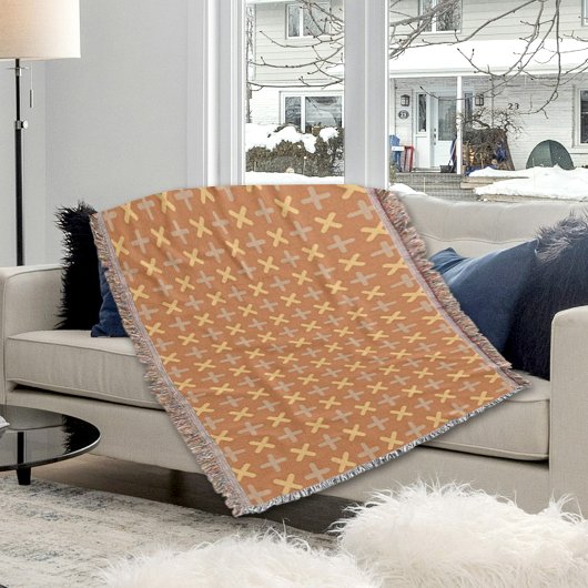 Braune Plus-Muster-Wurfdecke Decke