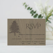 Braune Prägung von Bäumen sepia Holz Hochzeit RSVP (Stehend Vorderseite)