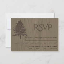 Braune Prägung von Bäumen sepia Holz Hochzeit RSVP Karte