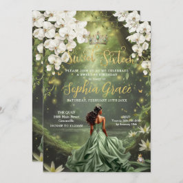 Braune Prinzessin und Froschschwein Grünes Kleid S Einladung