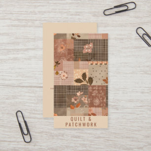 Braune Quilt-Patchwork-Handmade-Kleidung Visitenkarte