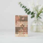 Braune Quilt-Patchwork-Handmade-Kleidung Visitenkarte (Stehend Vorderseite)