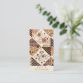 Braune Quilt-Patchwork-Handmade-Kleidung Visitenkarte (Stehend Vorderseite)