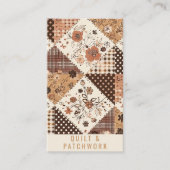 Braune Quilt-Patchwork-Handmade-Kleidung Visitenkarte (Vorderseite)