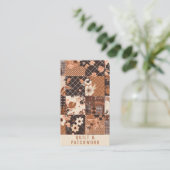 Braune Quilt-Patchwork-Handmade-Kleidung Visitenkarte (Stehend Vorderseite)