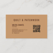 Braune Quilt-Patchwork-Handmade-Kleidung Visitenkarte (Rückseite)