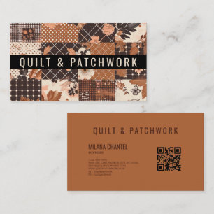 Braune Quilt-Patchwork-Handmade-Kleidung Visitenkarte