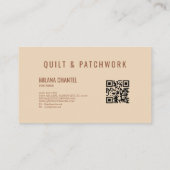 Braune Quilt-Patchwork-Handmade-Kleidung  Visitenkarte (Rückseite)