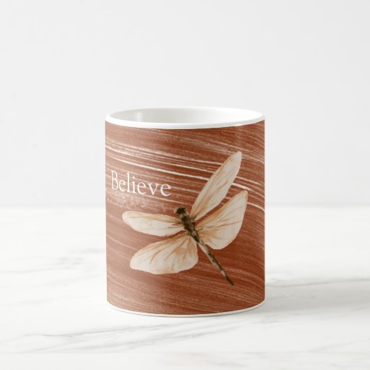Braune Rahm Libelle Kaffeetasse (Mittel)