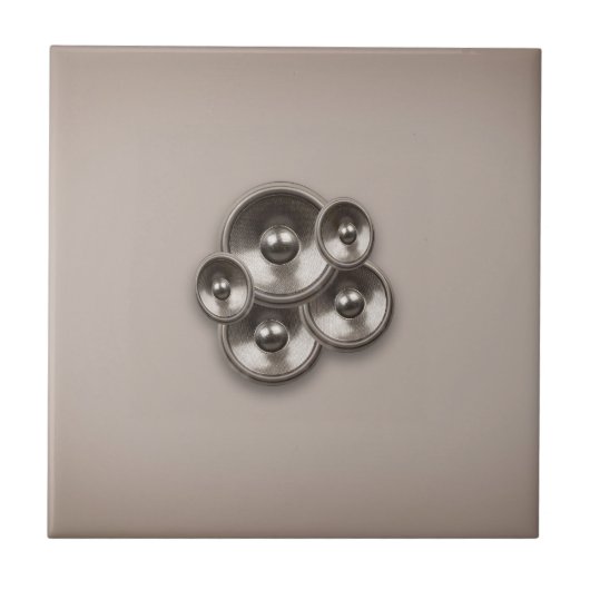 Braune Retro-Lautsprecher Fliese (Vorderseite)