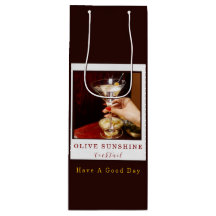 Braune Retro-Olive-Sonnenlicht-Cocktail-Geschenkta