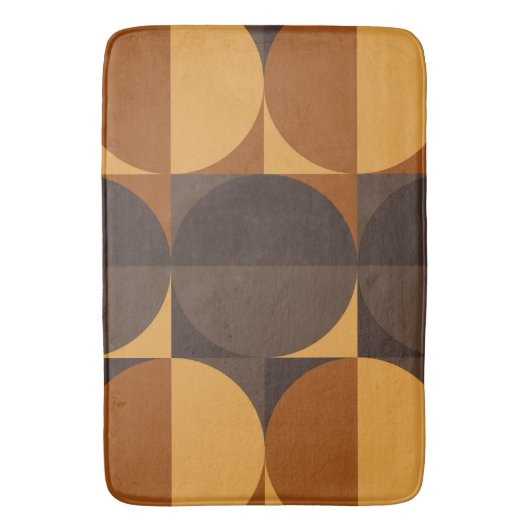 Braune Retrokreise Badematte (Vorderseite Vertikal)