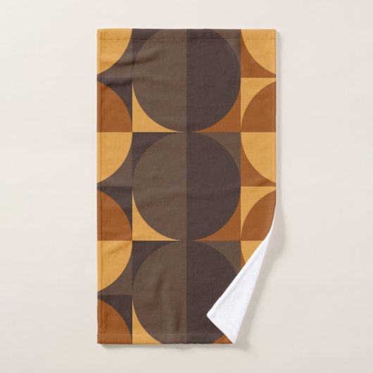 braune Retrokreise Badhandtuch Set (Handtuch)