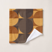 braune Retrokreise Badhandtuch Set (Waschlappen)