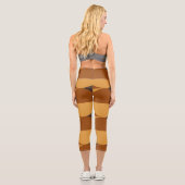 Braune Retrokreise Capri Leggings (Rückseite)
