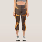 Braune Retrokreise Capri Leggings (Vorderseite)