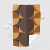 braune Retrokreise Golfhandtuch (Insitu)