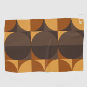 braune Retrokreise Golfhandtuch (Horizontal)