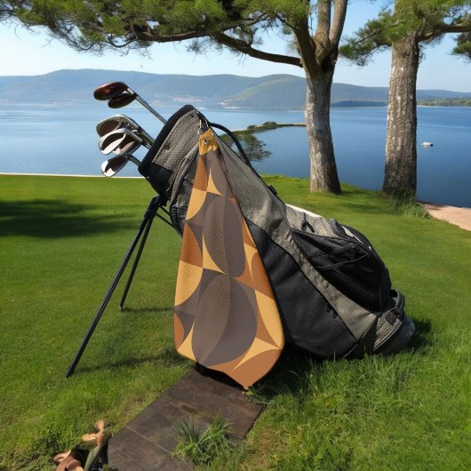 braune Retrokreise Golfhandtuch