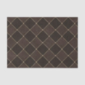 Braune Rhombusse Geometric Grid Harlequin Seidenpapier (Vorderseite)