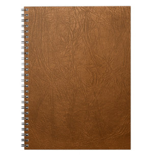 Braune Rindleder-Ledertextur-Optik Notizblock