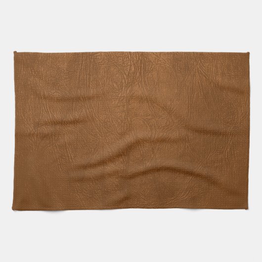 Braune Rindsleder-Ledertextur-Optik Geschirrtuch (Horizontal)