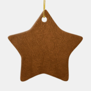 Braune Rindsleder-Ledertextur-Optik Keramik Ornament