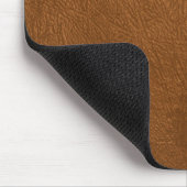 Braune Rindsleder-Ledertextur-Optik Mousepad (Ecke)