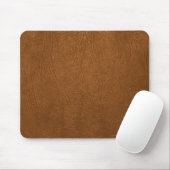 Braune Rindsleder-Ledertextur-Optik Mousepad (Mit Mouse)
