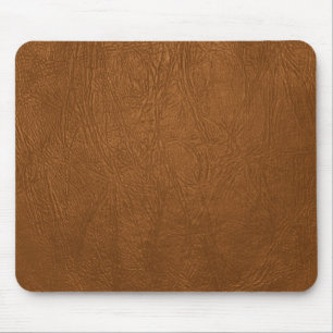 Braune Rindsleder-Ledertextur-Optik Mousepad