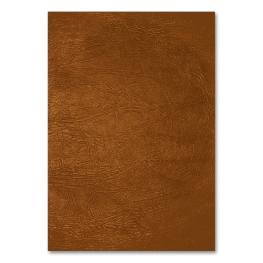 Braune Rindsleder-Ledertextur-Optik Tischnummer (Rückseite)