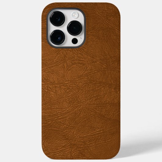 Braune Rindsleder-Textur-Optik Case-Mate iPhone Hülle (Rückseite)