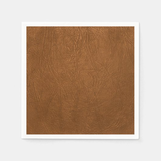 Braune Rindsleder-Textur-Optik Serviette (Vorderseite)
