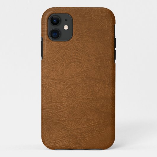 Braune Rindsledertextur-Optik Case-Mate iPhone Hülle (Rückseite)