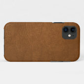 Braune Rindsledertextur-Optik Case-Mate iPhone Hülle (Rückseite (Horizontal))