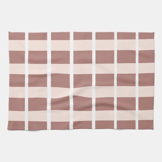 Braune rosa Streifen Geschirrtuch (Horizontal)