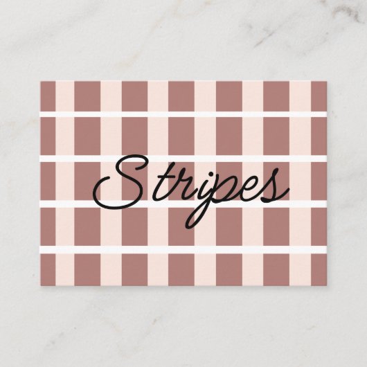 Braune rosa Streifen Visitenkarte (Vorderseite)