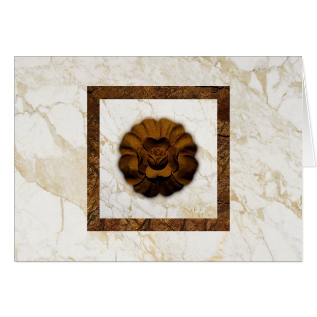 Braune Rose auf Imitaten Marmor (Vorderseite (Horizontal))