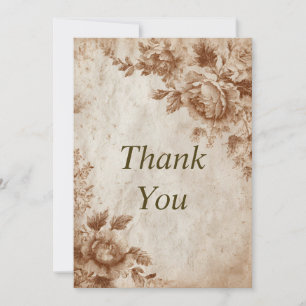 Braune Rose auf Texturpapier Danke Karte