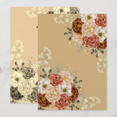 Braune Rose Einladung (Vorne/Hinten)