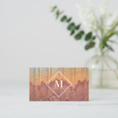 Braune Rost-Metalltextur-Monogramm-Initiale Visitenkarte (Stehend Vorderseite)