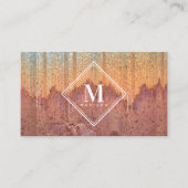 Braune Rost-Metalltextur-Monogramm-Initiale Visitenkarte (Vorderseite)