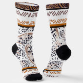 Braune, roste, schwarze Tierdruckgrafiken Socken (Gewinkelt)