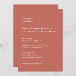 Braune Rosttypografie - Moderne Hochzeit Einladung