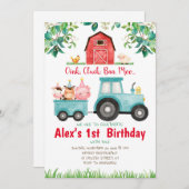 Braune rote Landtiere Einladungen zum Geburtstag (Vorne/Hinten)