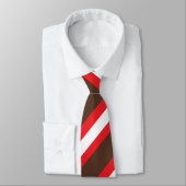 Braune, rote und weiße Streifen Krawatte (Gebunden)