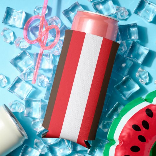 Braune, rote und weiße Streifen Selters Dosenkühler (In Situ Sommer)