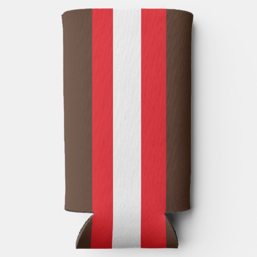 Braune, rote und weiße Streifen Selters Dosenkühler (Rückseite)