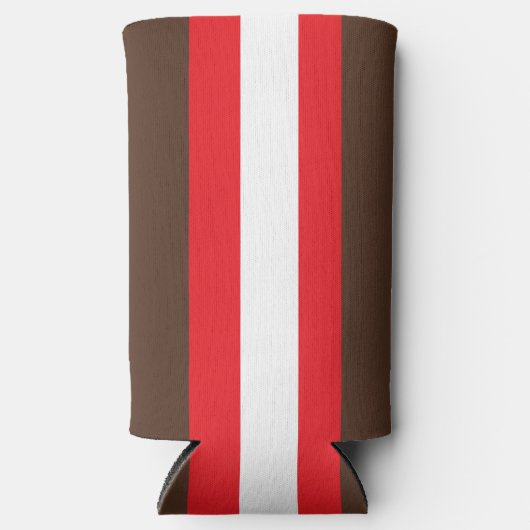 Braune, rote und weiße Streifen Selters Dosenkühler (Vorderseite)